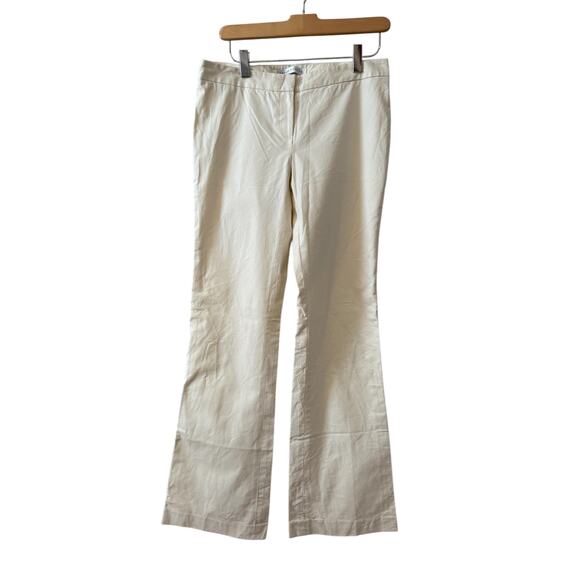 Susana Monaco Low Rise Flared Summer Chino Pants Ivory 4 - Picture 1 of 8